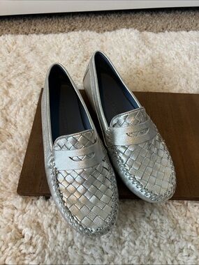 Robert Zur Women's Petra True Glove Driving Shoes Silver 8M, worn once